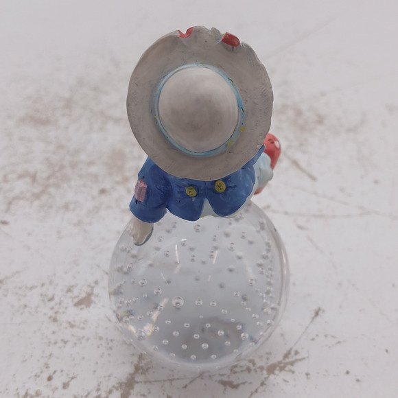 VTG Simson Clown Blue Bird Porcelain & Bubble Glass Paperweight Whimsical Decor - Picture 2 of 9